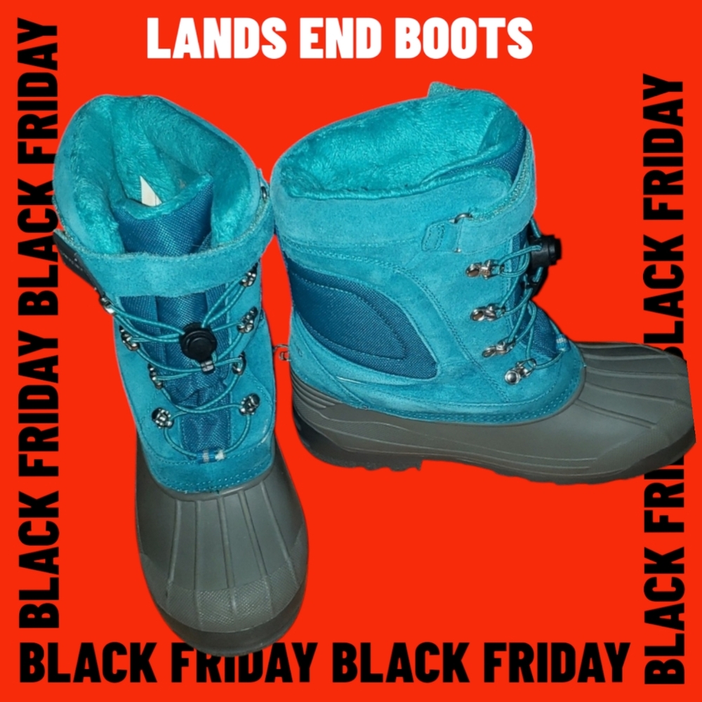 EUC Lands End winter boots! Blue/gray size 7 women's
